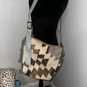NEW**White Buffalo Creations Purse Handmade Hippie Leather Tapestry Boho Bag